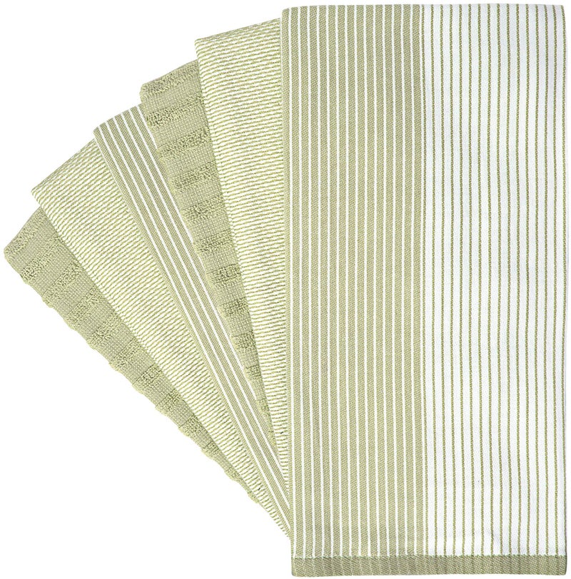 Bumble Towels Premium Kitchen Towels (20â€x 28â€, 6 Pack) | Large Cotton Dish Towels | Flat & Terry Highly Absorbent Kitchen Linen Set with Hanging Loop | Sage - Image 3
